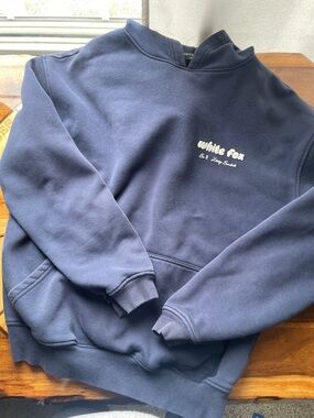 White Fox Navy Logo Hoodie